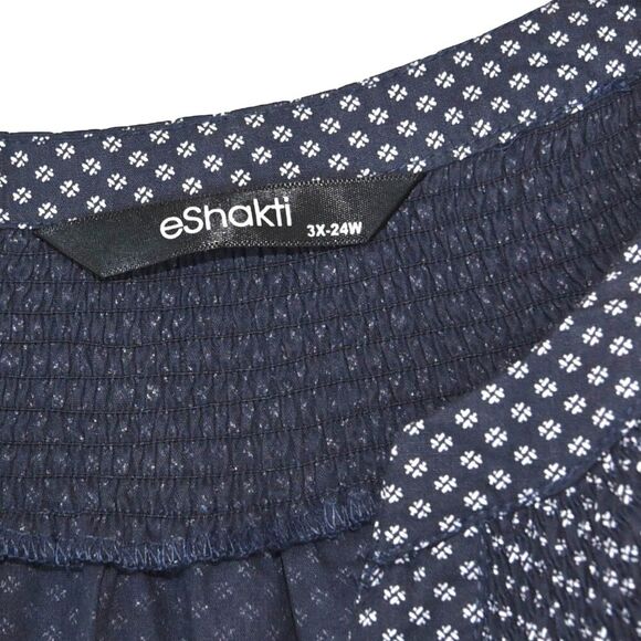 eShakti Top Plus Size 2X Custom Blouse Short Sleeve Stretchy Purple - Picture 4 of 6